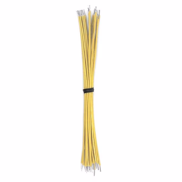 Wire Lead, 28 AWG, Solid, Yellow, 1 ft, 50 PK
